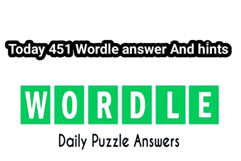 Today 451 Wordle answer hints and solution September 13