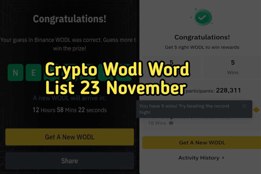 Today Crypto Wodl Word List 23 November 2022